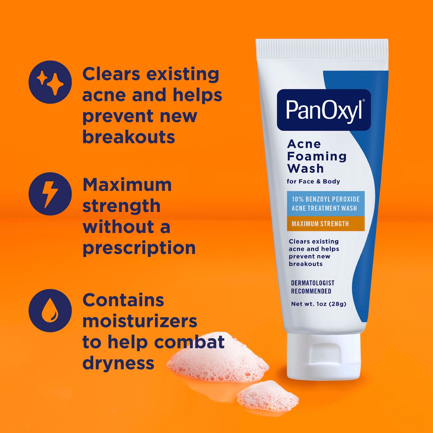 PanOxyl - Acne Foaming Wash with 10% Benzoyl Peroxide - 28g