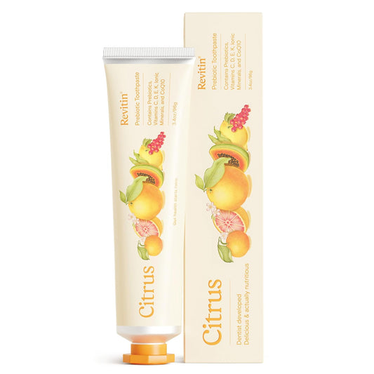 Revitin - Prebiotic Tandpasta – Fluoridevrij - Natuurlijk – Citrus Smaak - 96g