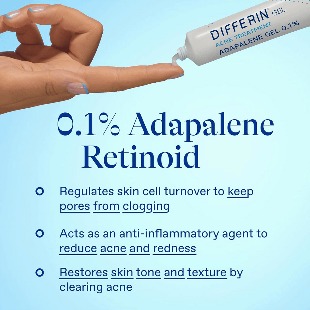 Differin Gel Adapalene Gel 0,1% Acne Treatment - Acne Zalf Tegen Acne & Verdere Uitbraak Van Acne - 15 gr